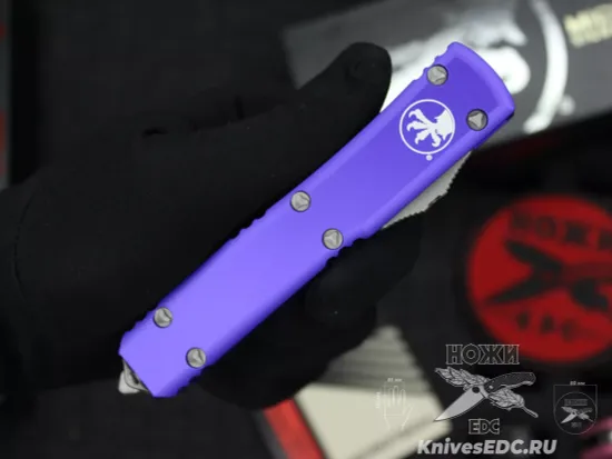 Microtech Ultratech S/E - нож автомат., фиолет. алюм. рук-ть, клинок апокалиптик