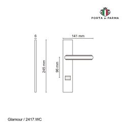 Ручка на планке PORTA DI PARMA Glamour WC SG мат. золото