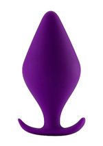 Фиолетовая анальная пробка Butt Plug with Handle Medium - 12 см. (Цвет: фиолетовый)