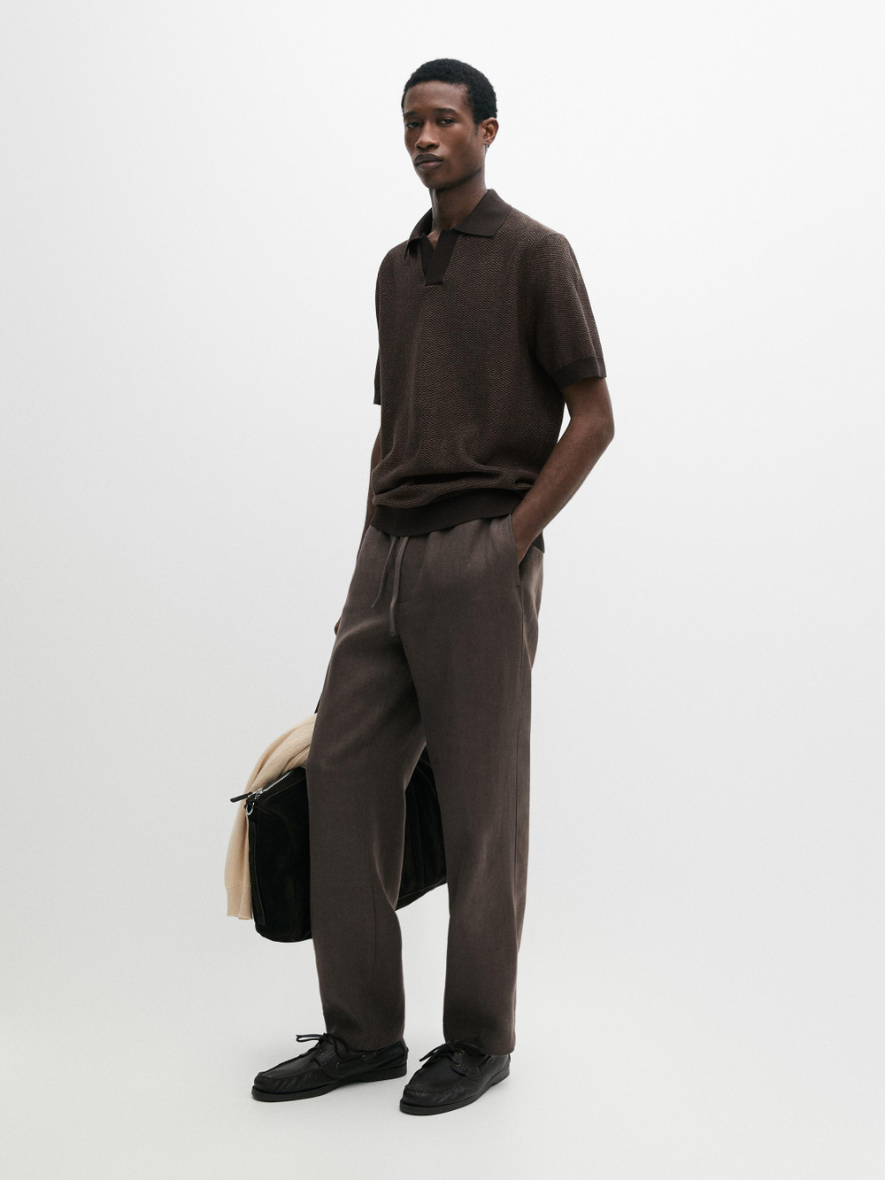 Massimo Dutti Льняные спортивные брюки, серо-зеленый