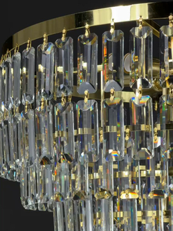 Люстра подвесная Lanbos Crystal, 11 ламп Е14, 440 Вт, до 25 кв м, золото