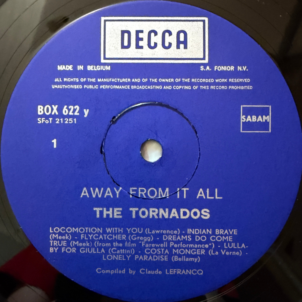 The Tornados ‎– Away From It All 2LP (Бельгия)