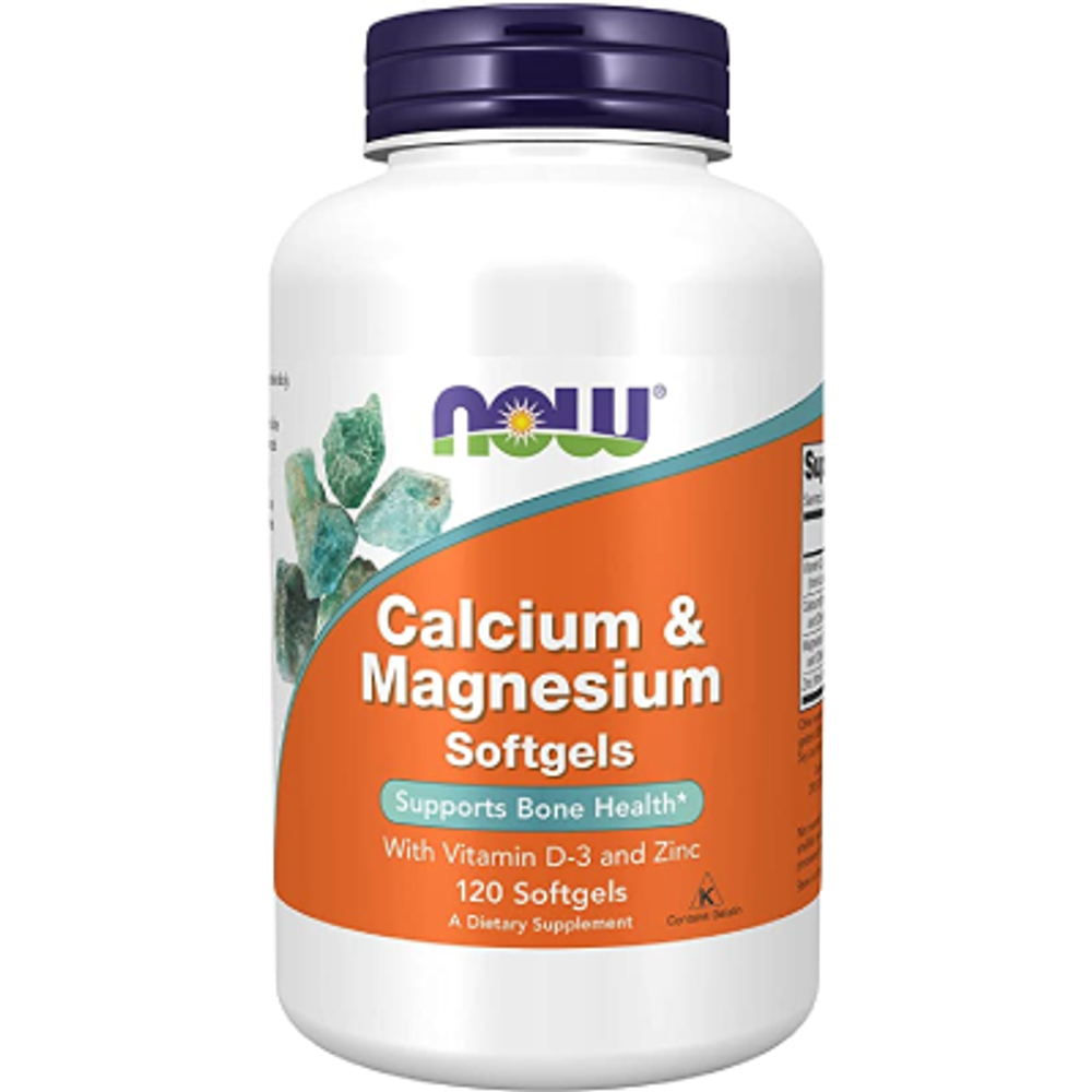 NOW Calcium&Magnesium (with vitamin D and Zinc) 120 гелевых капсул