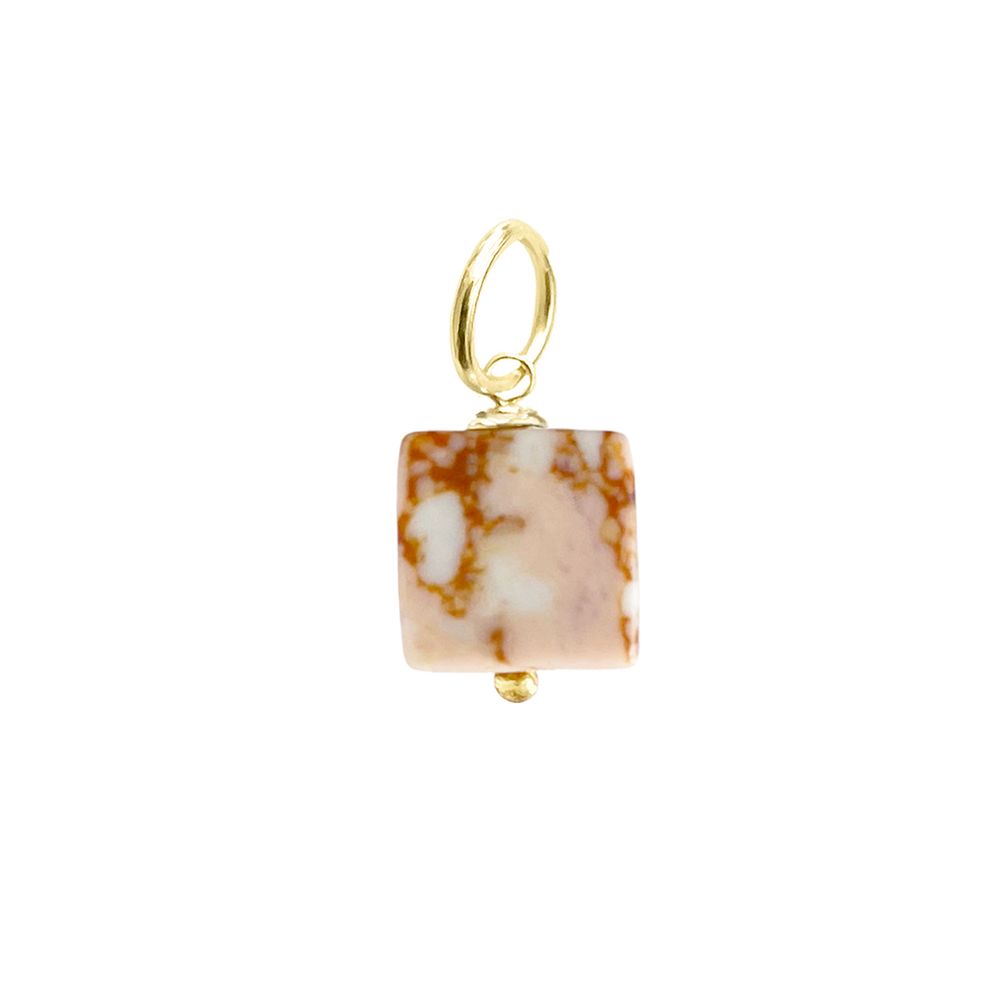 Подвеска Куб из камня ( howlite )