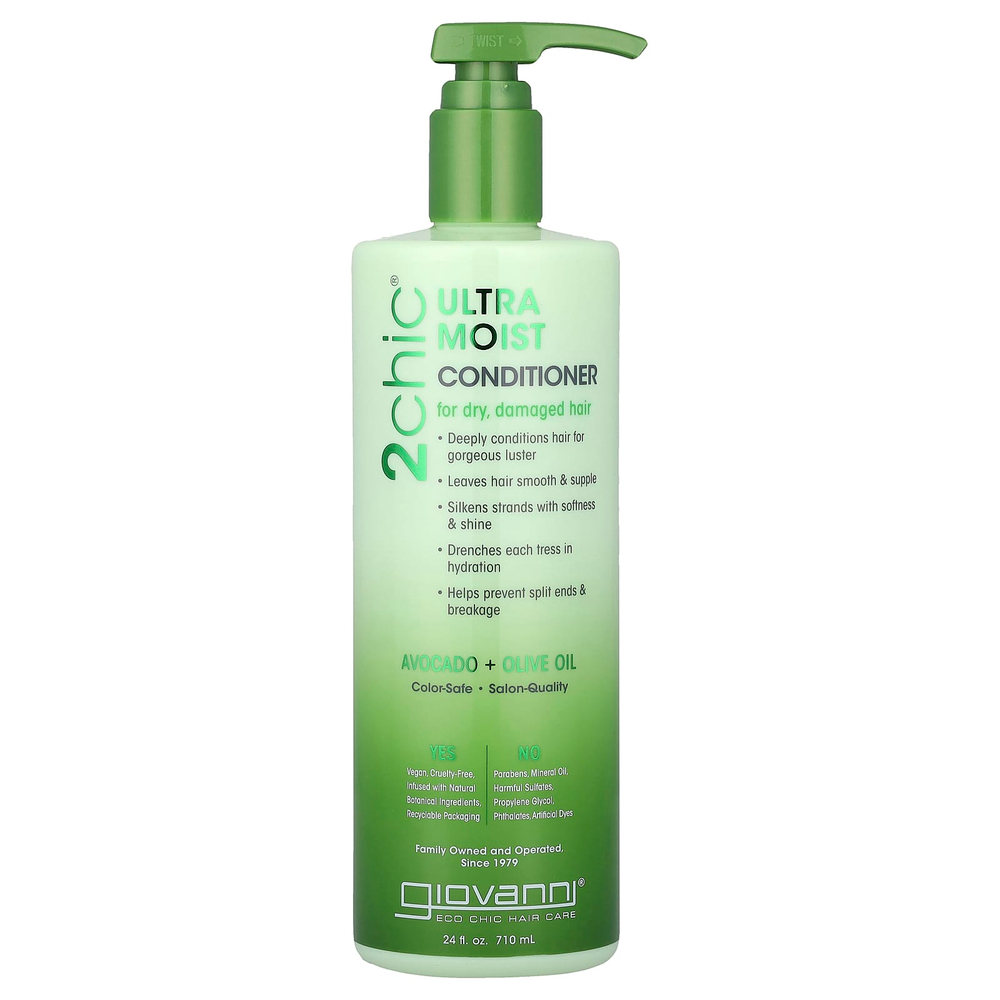 Giovanni, 2chic®, ультраувлажняющий кондиционер, для сухих и поврежденных волос, авокадо и оливковое масло, 710 мл (24 жидк. унции)