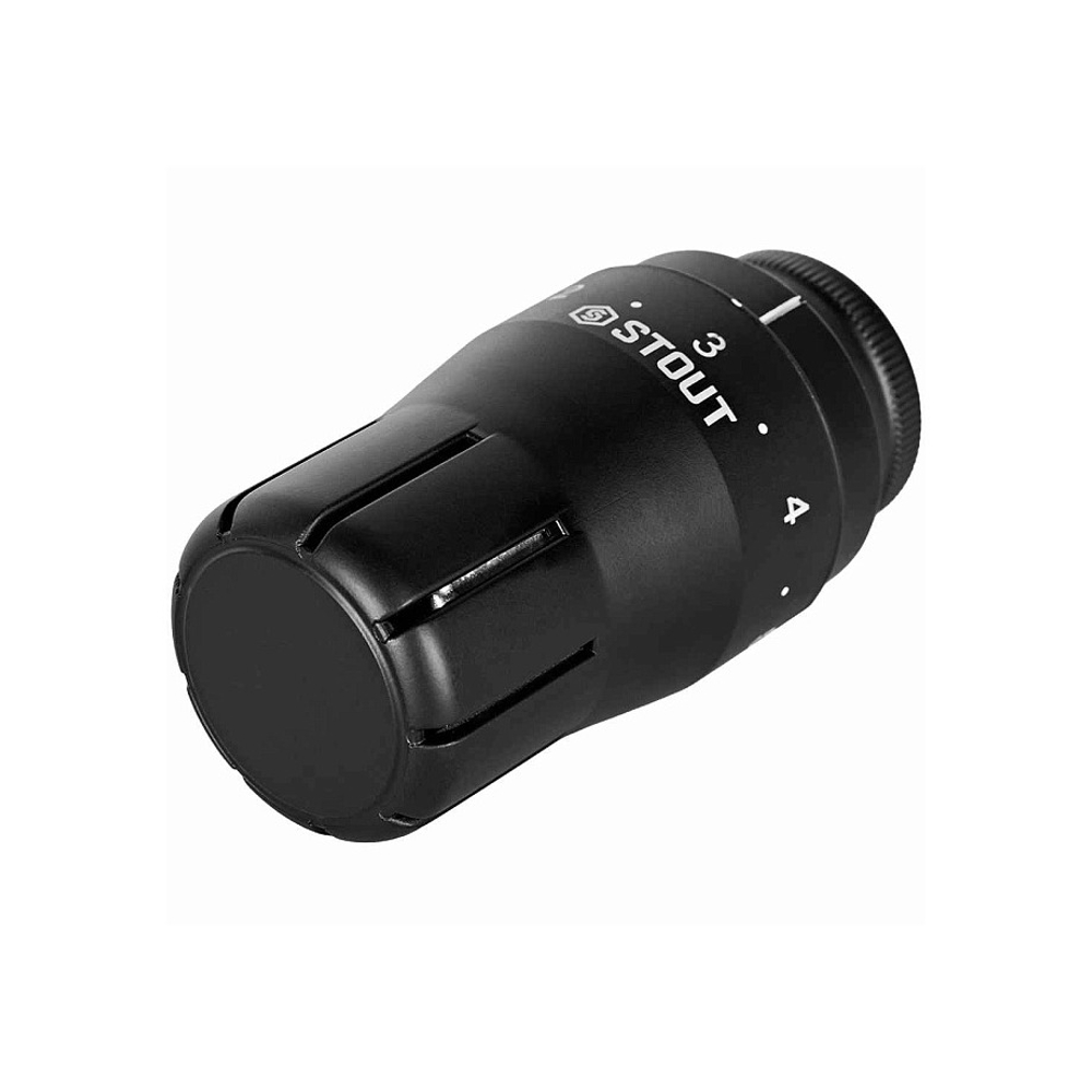 Головка термостатическая STOUT Design - M30x1.5 (регулировка 6-28°C, цвет черный)
