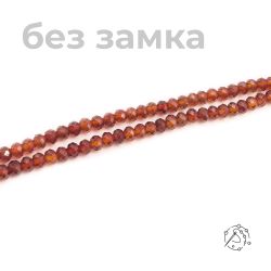 Нить бусин таблетка с огранкой 4 мм Гранат (спессартин)