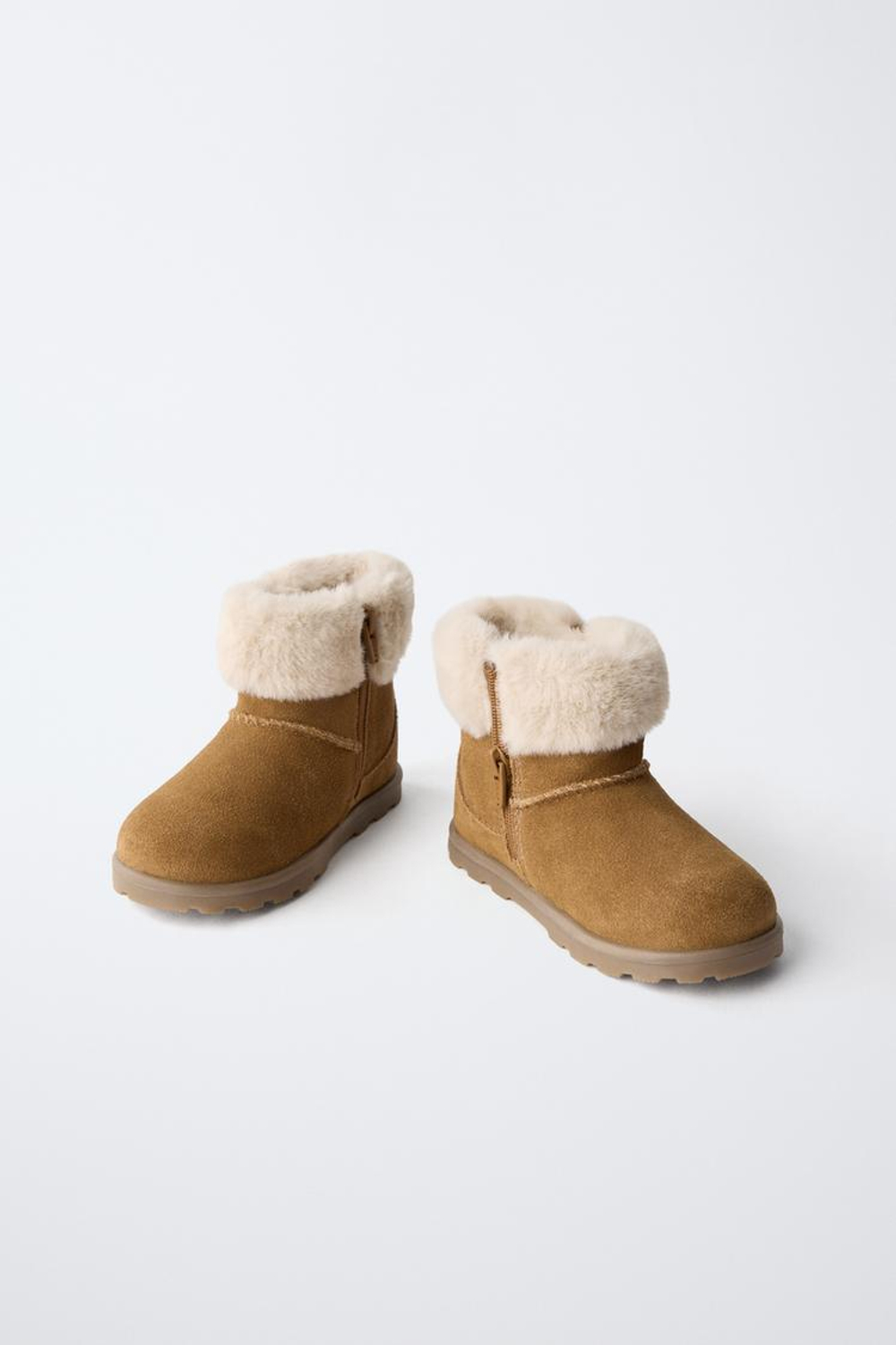 ZARA КОЖАНЫЕ БОТИНКИ BAREFOOT, КОРИЧНЕВЫЙ