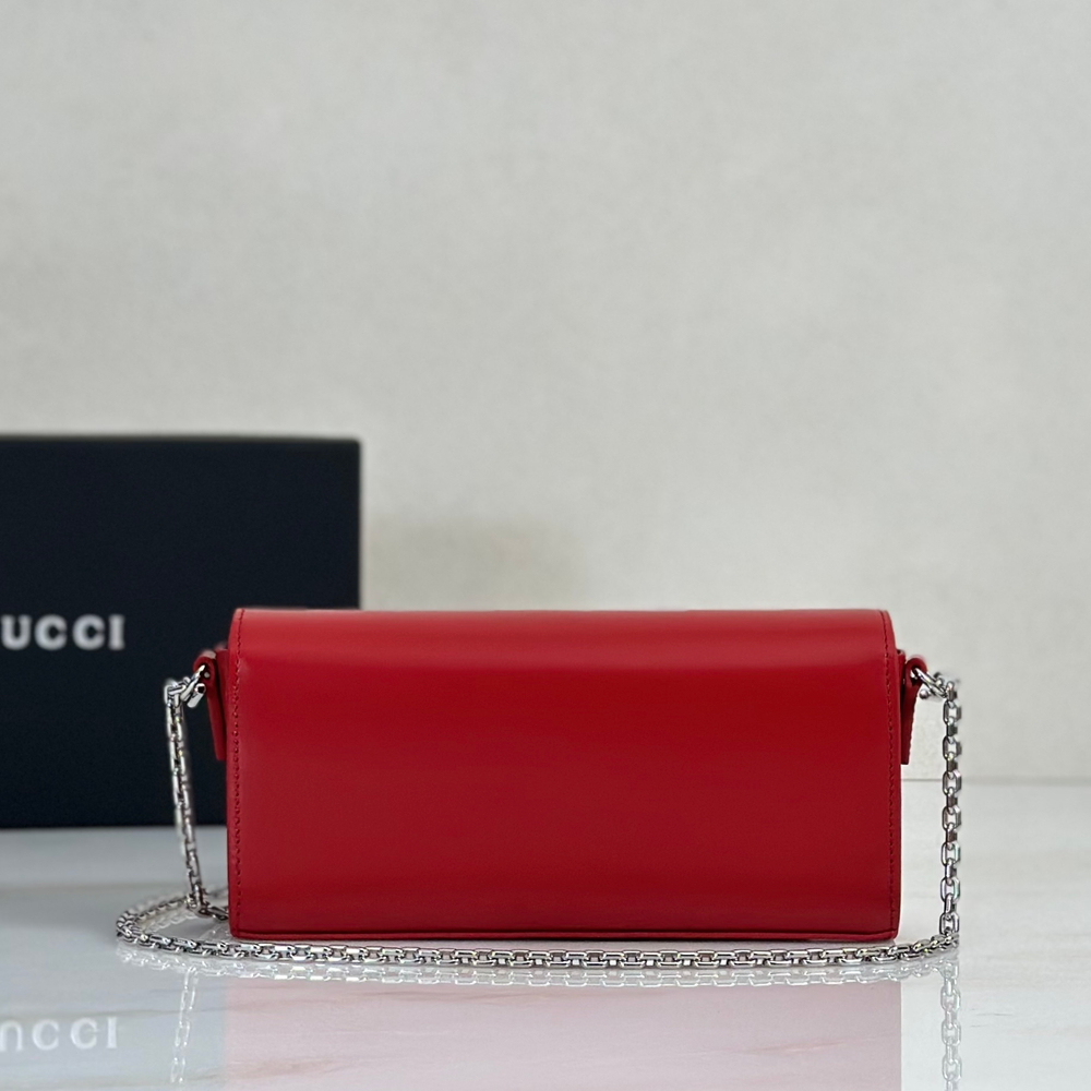 Женская сумка Gucci Horsebit — красная — фото 3