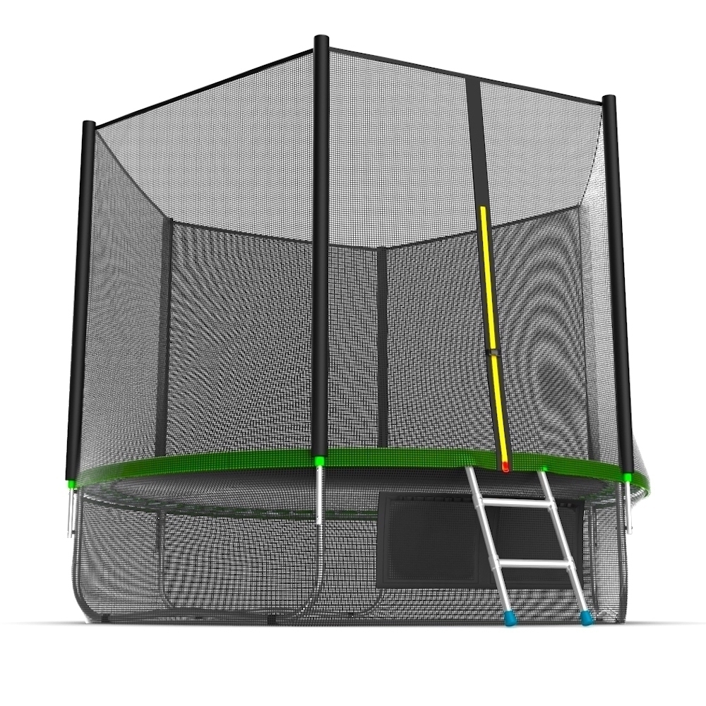 EVO JUMP External 10ft (Green) + Lower net. Батут с внешней сеткой и лестницей, диаметр 10ft (зеленый) + нижняя сеть