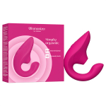 Малиновый вибратор 13,9см с вакуумным стимулятором Womanizer Blend Vibrant Pink WZBD1SG5
