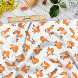 Ткань интерлок игривые лисята