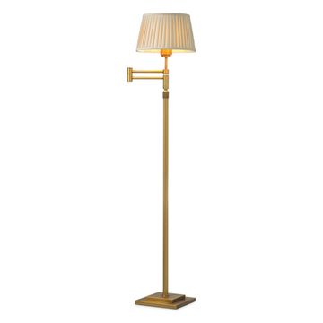 Eichholtz Floor Lamp Corbin, Antique Brass Finish (beige pleated shade)
