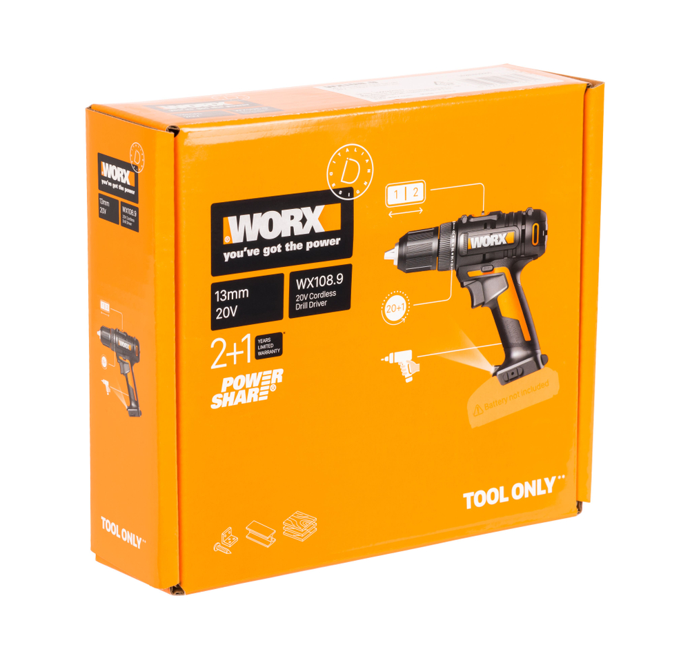 Дрель-шуруповерт аккумуляторная WORX WX108.9