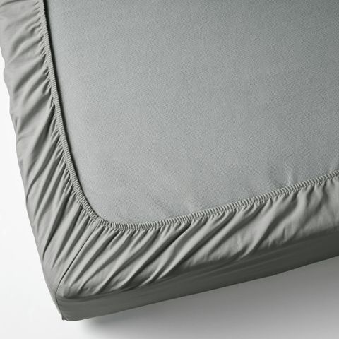 Простыня на резинке IKEA DVALA (ДВАЛА), Серый, 180х200 см