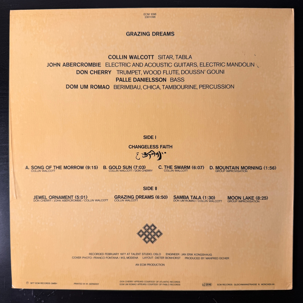 Collin Walcott – Grazing Dreams (Германия 1977г.) ECM Т