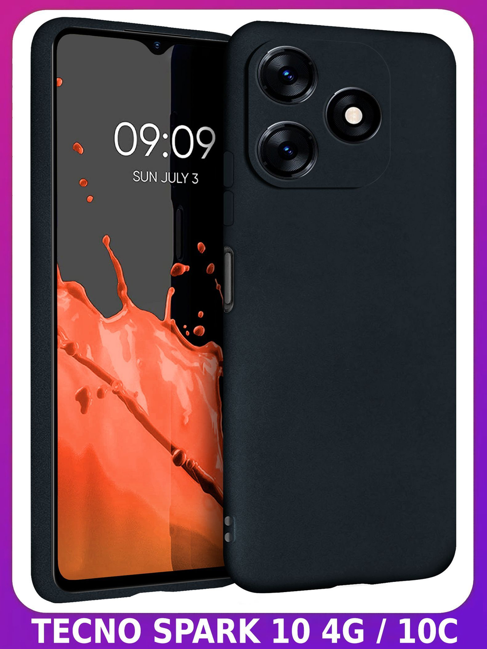 Мягкий Soft Touch чехол из силикона для TECNO SPARK 10C / 10 (не PRO!) с бархатной подкладкой
