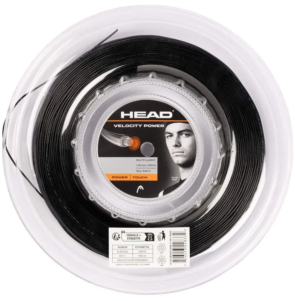 Струны теннисные Head Velocity MLT Power (200 m) - black