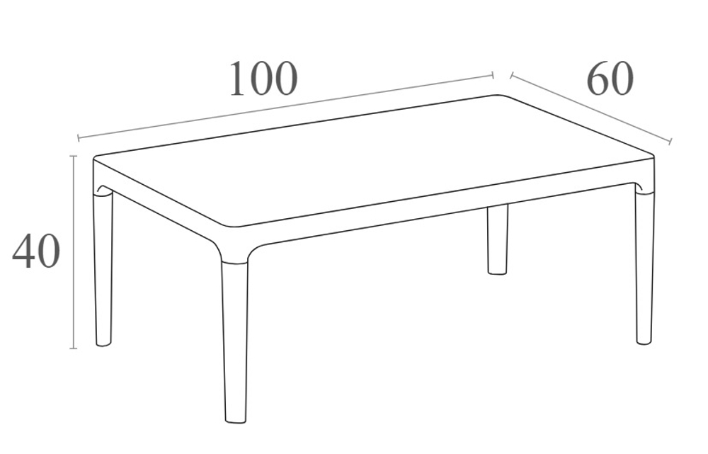 Столик пластиковый журнальный Siesta Contract Sky Lounge Table, красный