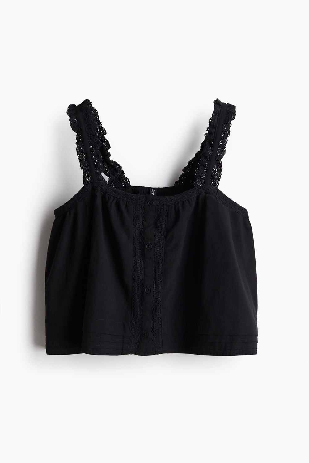 Топ с кружевом на бретелях - H&M