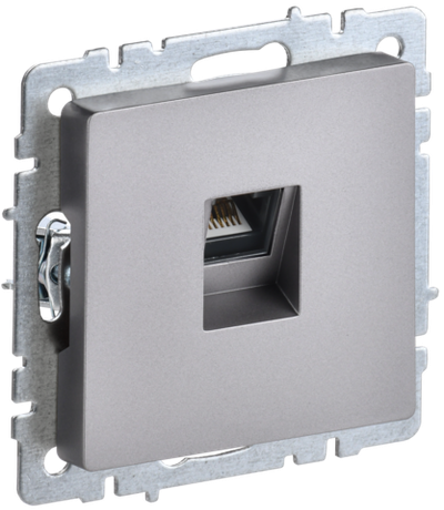 BRITE Розетка компьютерная RJ45 кат.5E РК10-БрС сталь IEK