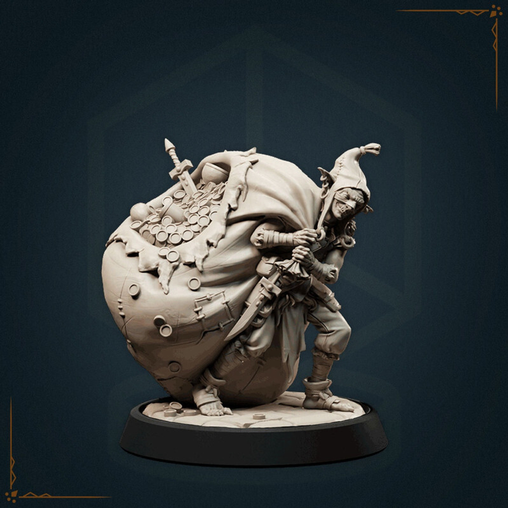 Гоблин Вор Ассасин Разбойник Плут Бандит миниатюра для dnd, днд, pathfinder, фентези, Настольная игра, НРИ, Варгейм, РПГ