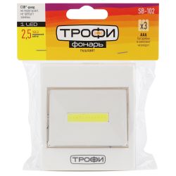 Светодиодный фонарь подсветка Трофи SB-102 пушлайт, [СОВ, 3хААА, белый, 1шт в пакете] | Подсветка, пушлайты
