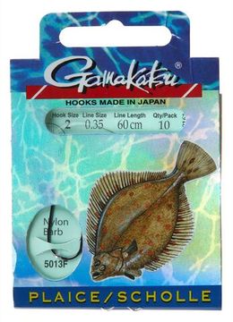 Крючки с поводком Gamakatsu BOOKLET FLAT FISH 5013F разм. 02-0.35мм 60см 10шт.