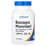 Nutricost, бакопа, 120 капсул (500 мг в 1 капсуле)