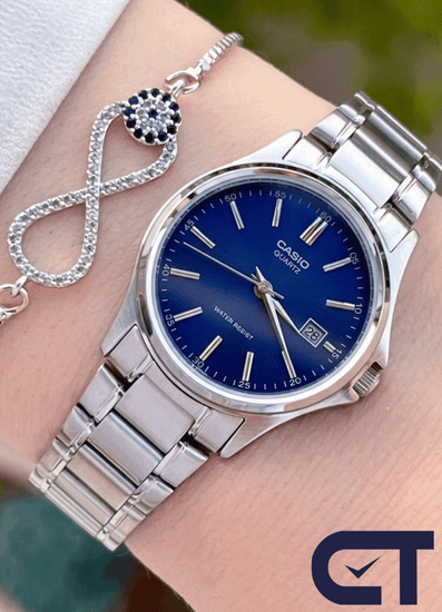 Casio LTP-1183A-2A — женские часы с синим циферблатом и датой