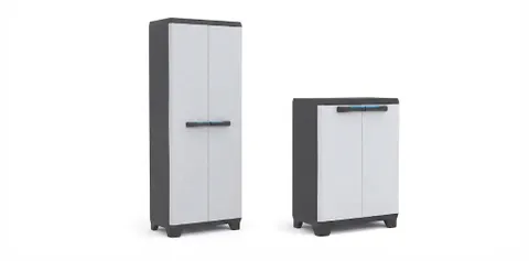 Keter Комплект для хранения: Хозяйственный шкаф Linear Tall Cabinet + Шкаф хозяйственный Linear Base Cabinet