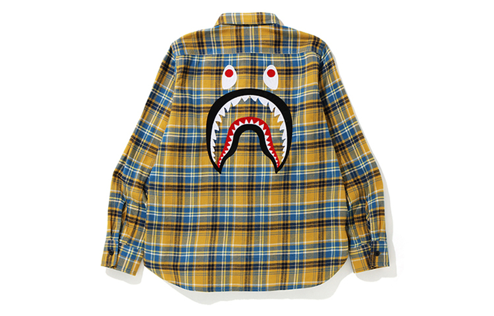 A Bathing Ape Shark Flannel Check Shirt Fw19