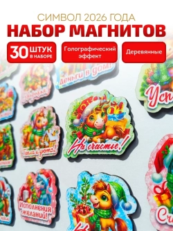 Магниты новогодние символ года 2027 набор 30в1