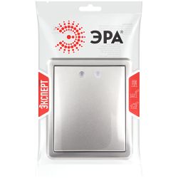 Выключатель ЭРА Эксперт 11-1202-03 с подсветкой IP20 10АХ-250В ОУ алюминий | Эра Эксперт
