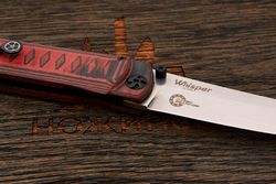 Нож складной Kizlyar Supreme Whisper, клинок 96мм, сталь D2, рукоять G10 чёрно-красный
