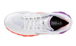 Женские Кроссовки теннисные Mizuno Wave Enforce Tour 2 CC - white/lava orange/dahlia