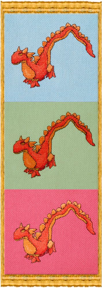 Набор для вышивания нитками Nimue, 3 Dragons (Три дракона), 15х45 см