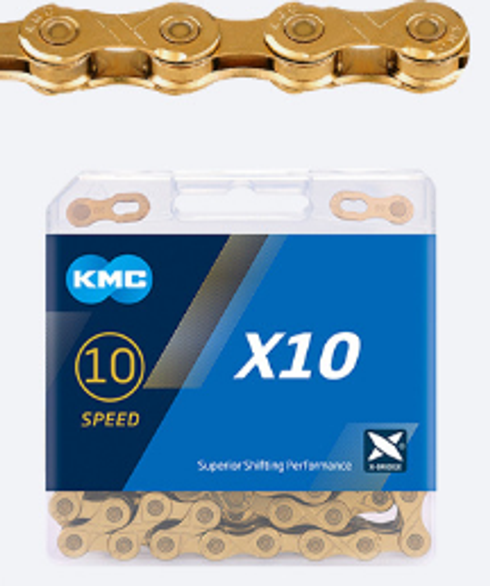 Цепь KMC  X10-TI-N 116 links Ti-N (Gold)