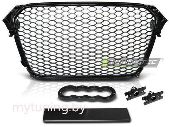 Решетка радиатора RS-TYPE GLOSSY BLACK для Audi A4 B8