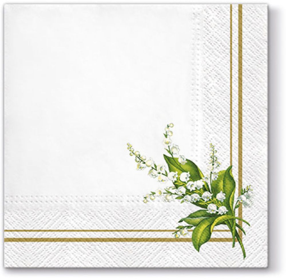Салфетки 3-слойные для декупажа Sagen Vintage Design Lunch PAW Decor Collection Ландыши Салфетки 3-слойные для декупажа Sagen Vintage Design Lunch PAW Decor Collection Ландыши