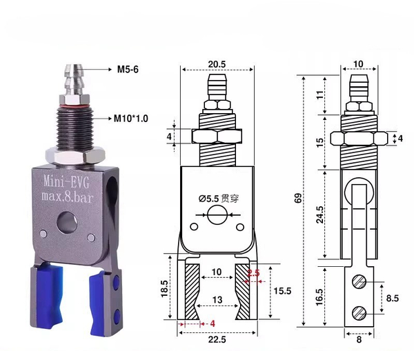 Mini-evg arc (clamping range: 0-11mm) without detection