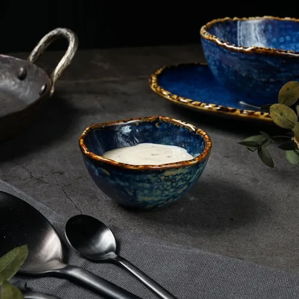 Соусник 80 мл d 7,6 см h4 см круглый фарфор Aqua Blue P.L. Proff Cuisine [6]