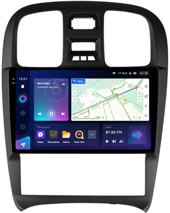 Магнитола для Hyundai Sonata 4 EF 2001-2013 - Teyes CC3-2K QLed Android 10, Быстрая, SIM-слот, CarPlay