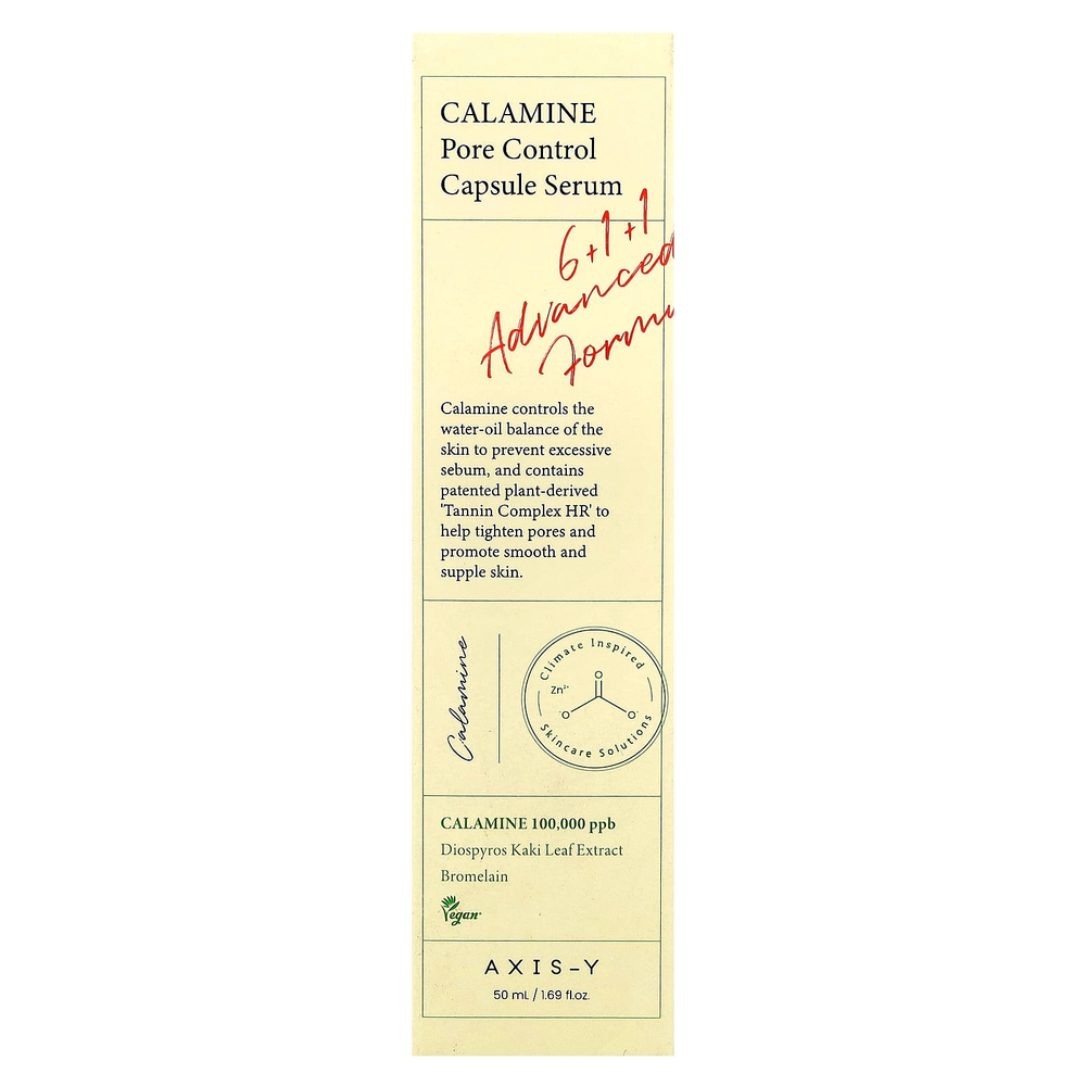 Axis-Y, Calamine Pore Control Capsule Serum, 50 мл (1,69 жидк. Унции)