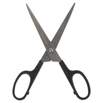 Ножницы BRAUBERG "Standard" 180 мм, черные, классической формы, 2-х сторонняя заточка