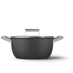 Кастрюля 24 см Smeg черная