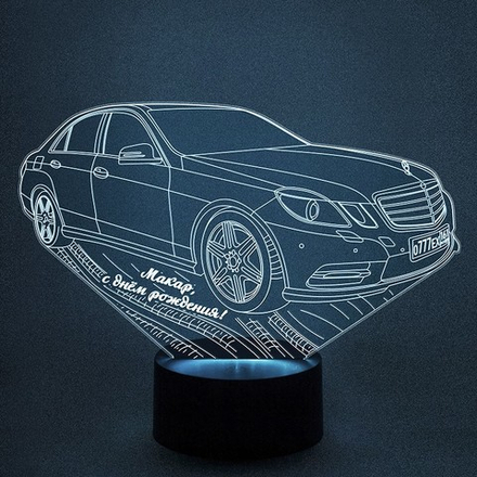 Светильник "Автомобиль - Mercedes-Benz E200" (Ваш текст)
