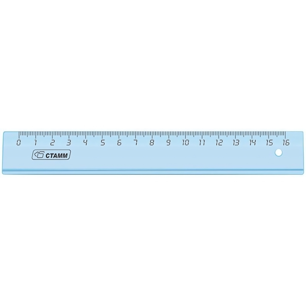 Линейка 16см "Cristal", прозрачная ЛН1000 (Стамм)