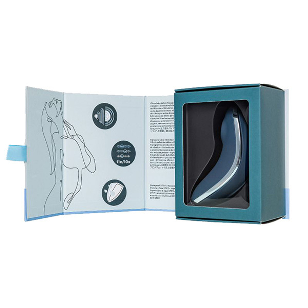 Синий вакуум-волновой вибростимулятор клитора 12см Satisfyer Vulva Lover 1