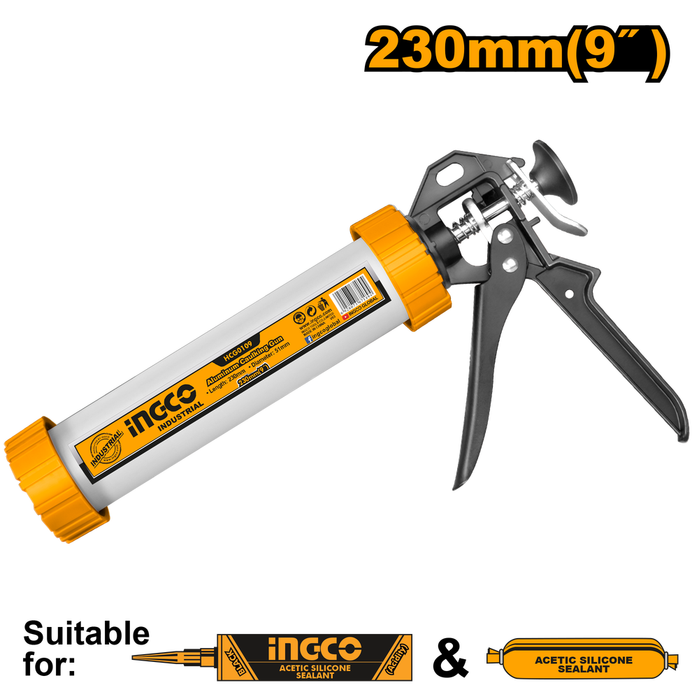 Пистолет для герметика закрытый INGCO HCG0109 INDUSTRIAL 235 мм Пистолет для герметика закрытый INGCO HCG0109 INDUSTRIAL 235 мм